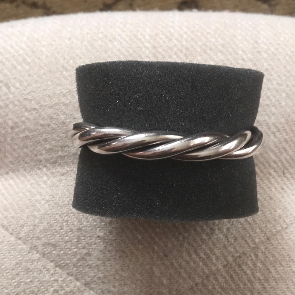 Twisted silver cuff bracelet
